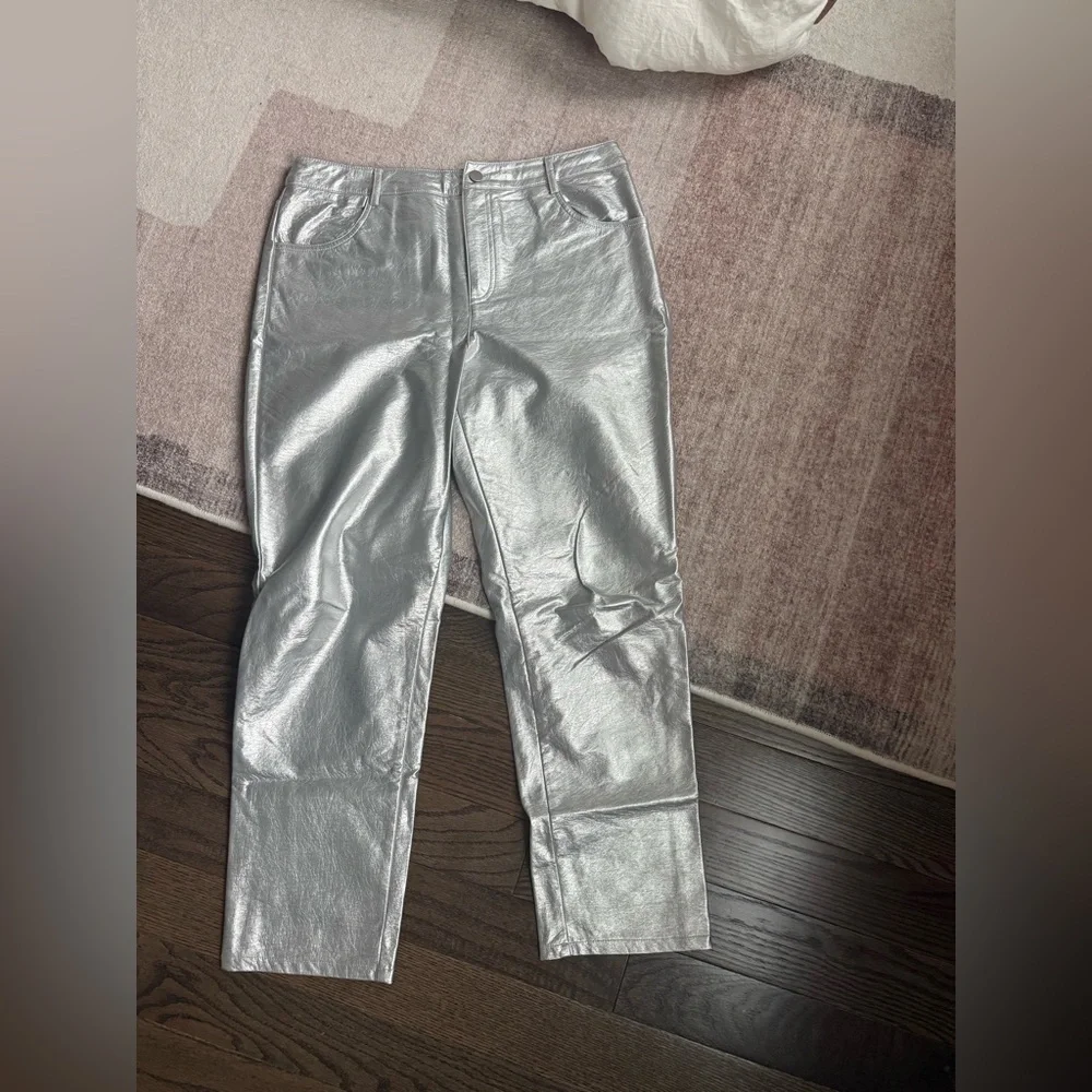 12th Tribe Silver Leather Pants - Picture 4 of 5